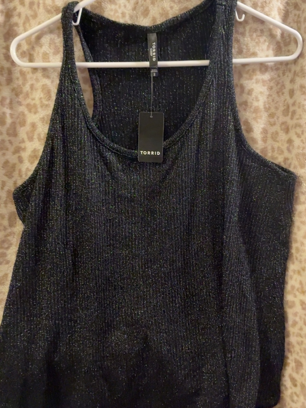 Torrid Black Metallic Ribbed Tank